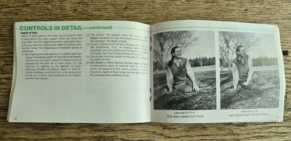 Original NIKON FG 35 mm Camera Instruction Manual