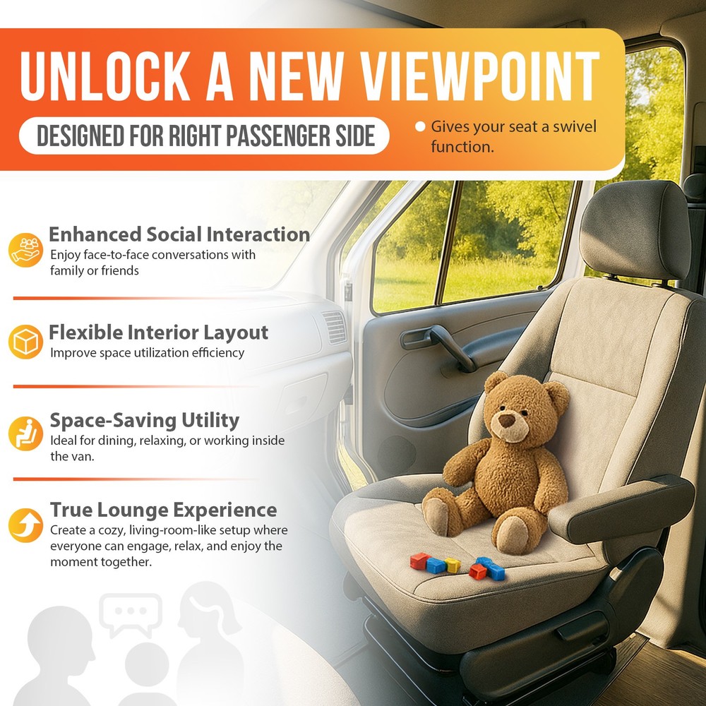 Passenger Side Seat Swivel Base For Benz Sprinter/Ford Transit 150/250/350 02-23