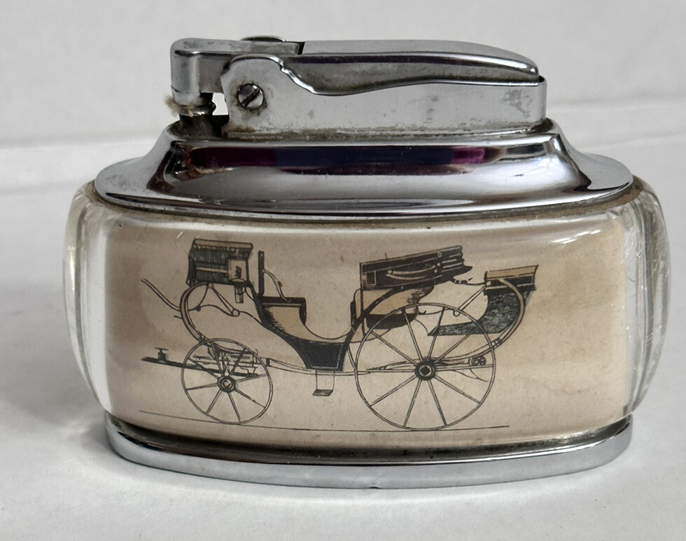 Ronson Trophy Table Lighter - Antique Carriage Horse Drawn Buggy