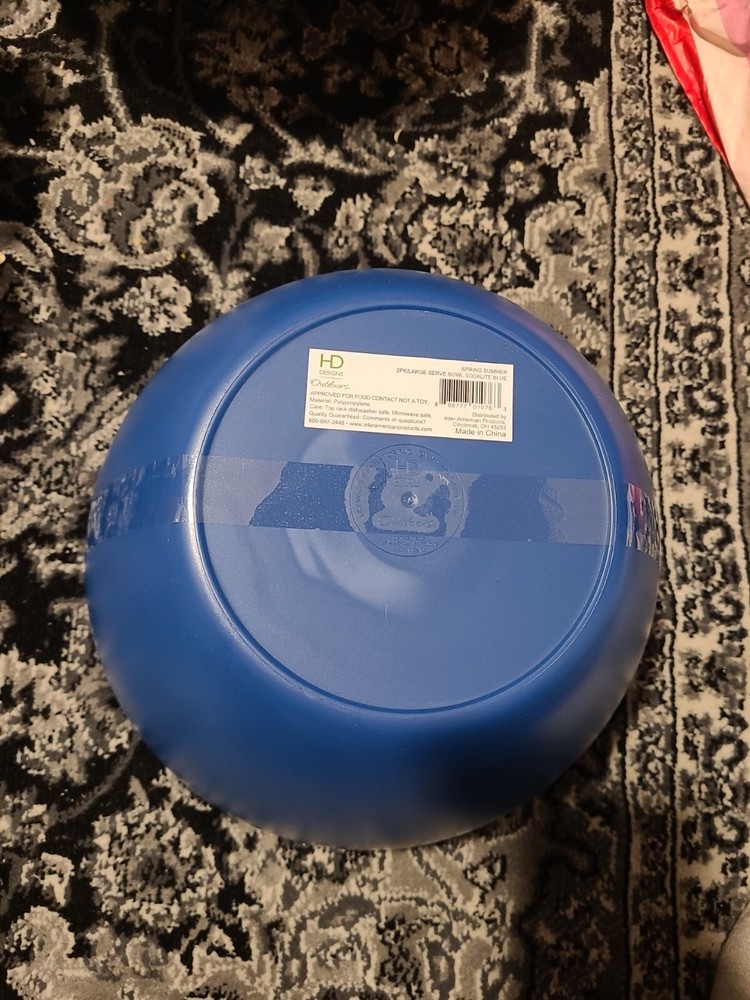 2PK/Large Serve Bowl, Spring Summer Polypropylene Sodalite Blue