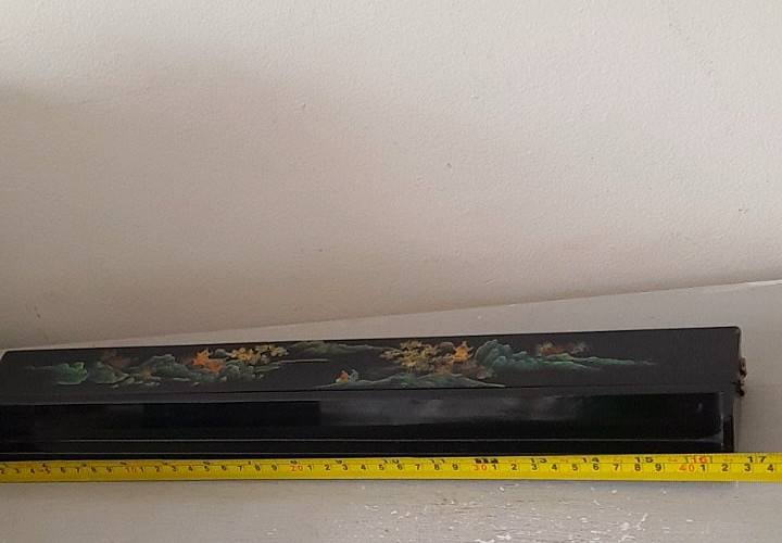 Vintage Japanese Maki-E Lacquer Calligraphy Hinged Paint Box