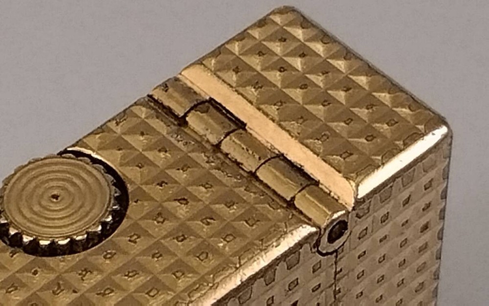 Dunhill Rollagas Transitional Gas Lighter, Custom Pipe, Gold Hob Nails, Working