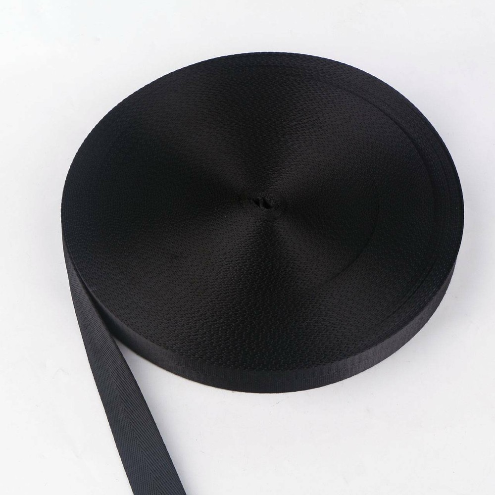 Black Wide Nylon Heavy Webbing Strap Thick Knapsack Belt 10m