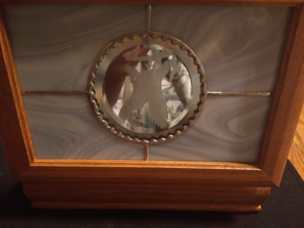 Clarity Rectangle Oak Box With Eagle