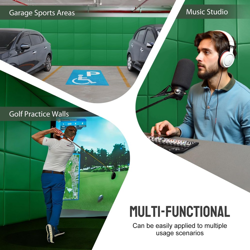 12 Pack Golf Wall Padding Panels Golf Simulator Padding for Walls, Safety Foa...