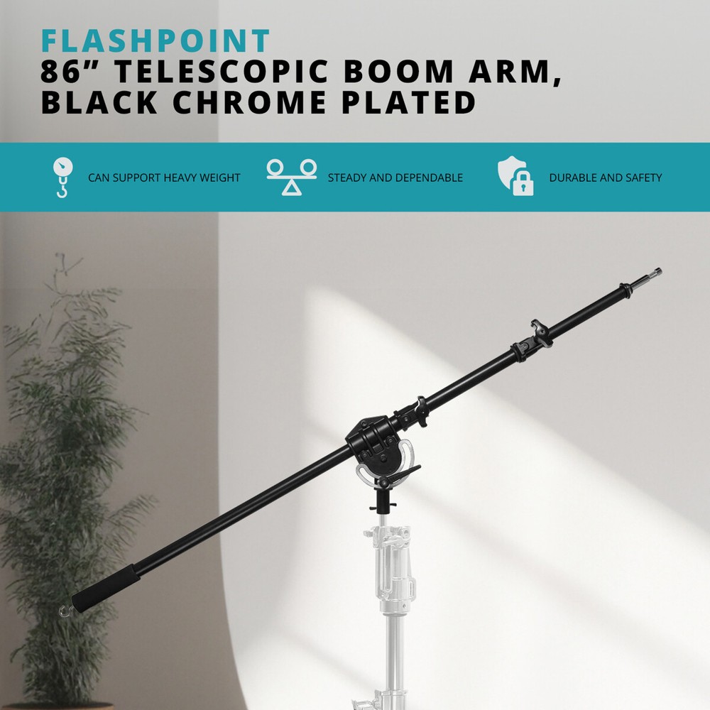Flashpoint Boom Arm (Black Chrome-plated, 86") #FP-LSBA-B