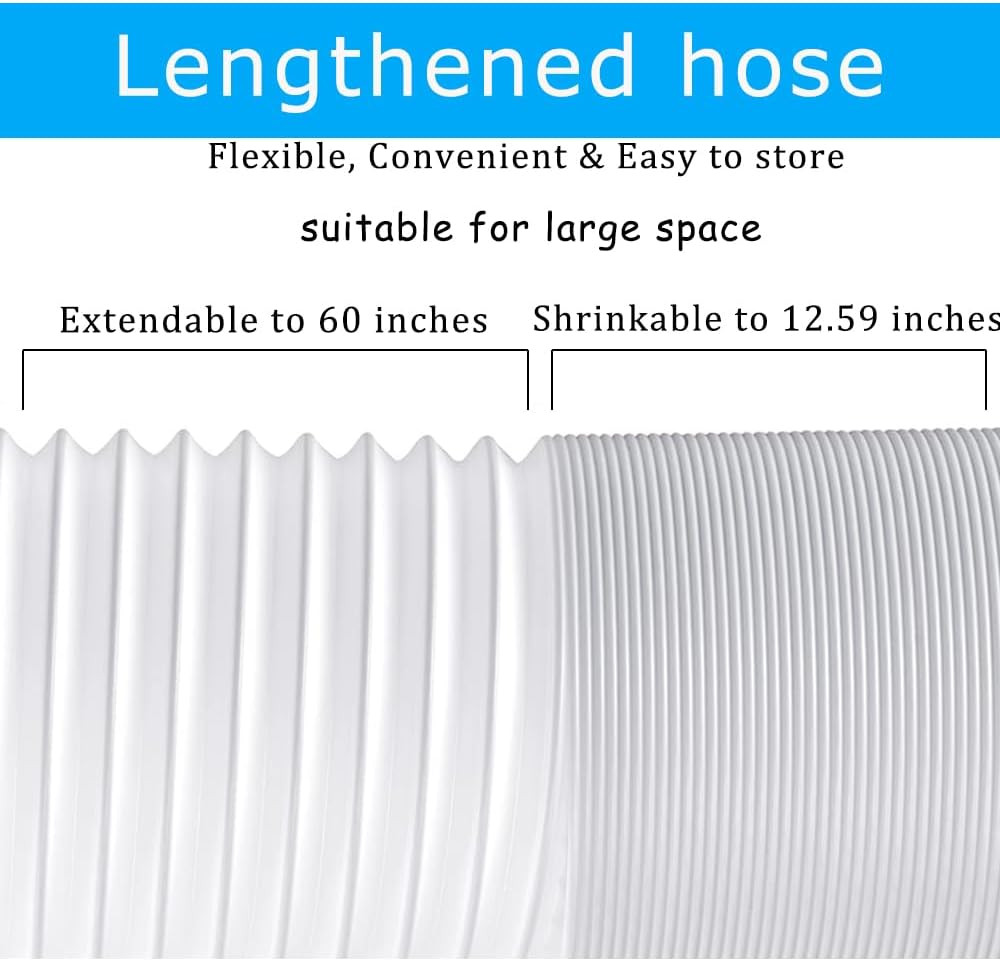 Portable Air Conditioner Hose, Portable Exhaust Vent Hose with 5.9 Inch Diameter