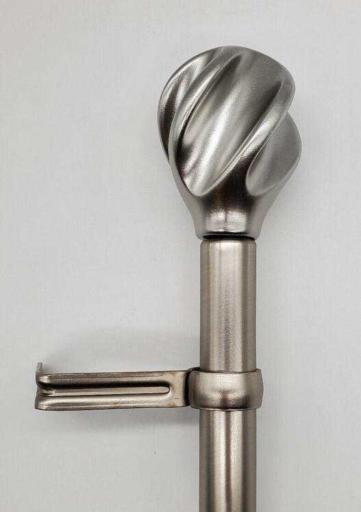 Helix 1" Adjustable Curtain Rod - Nickel, Two Sizes