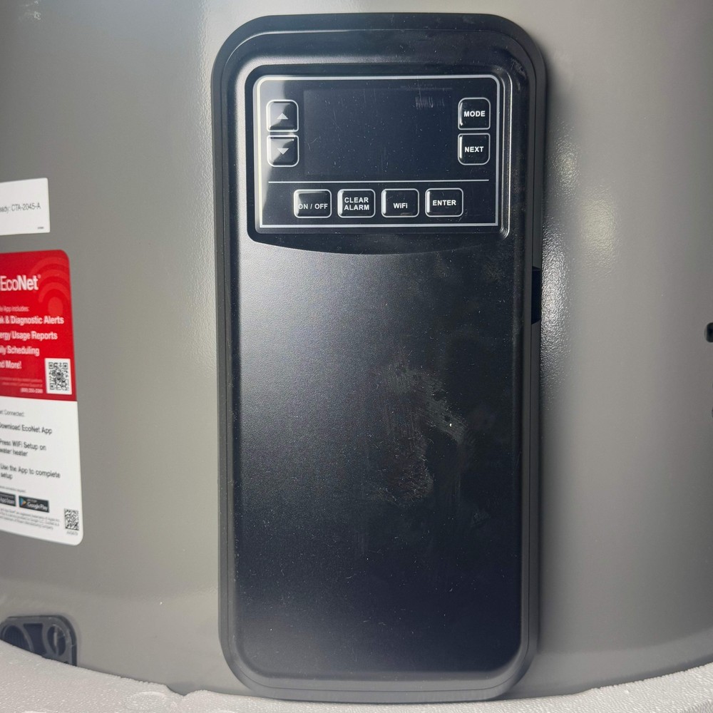 RHEEM Hybrid Electric Water Heater Sz 63” H x 24” D Grey HPLD65-1RH