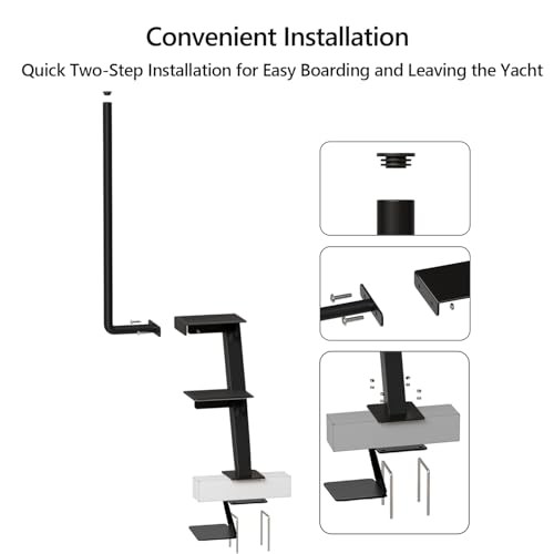 Trailer Step with Handle, Three-Step Dual Step Boat Trailer Step（Extra pedals）