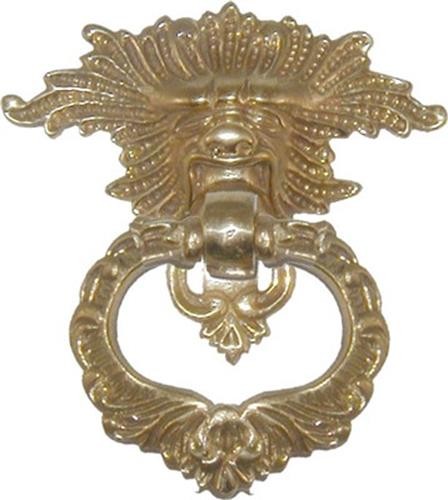 (12 Pack) Victorian Style Lion Head Ring Pull Cast Brass