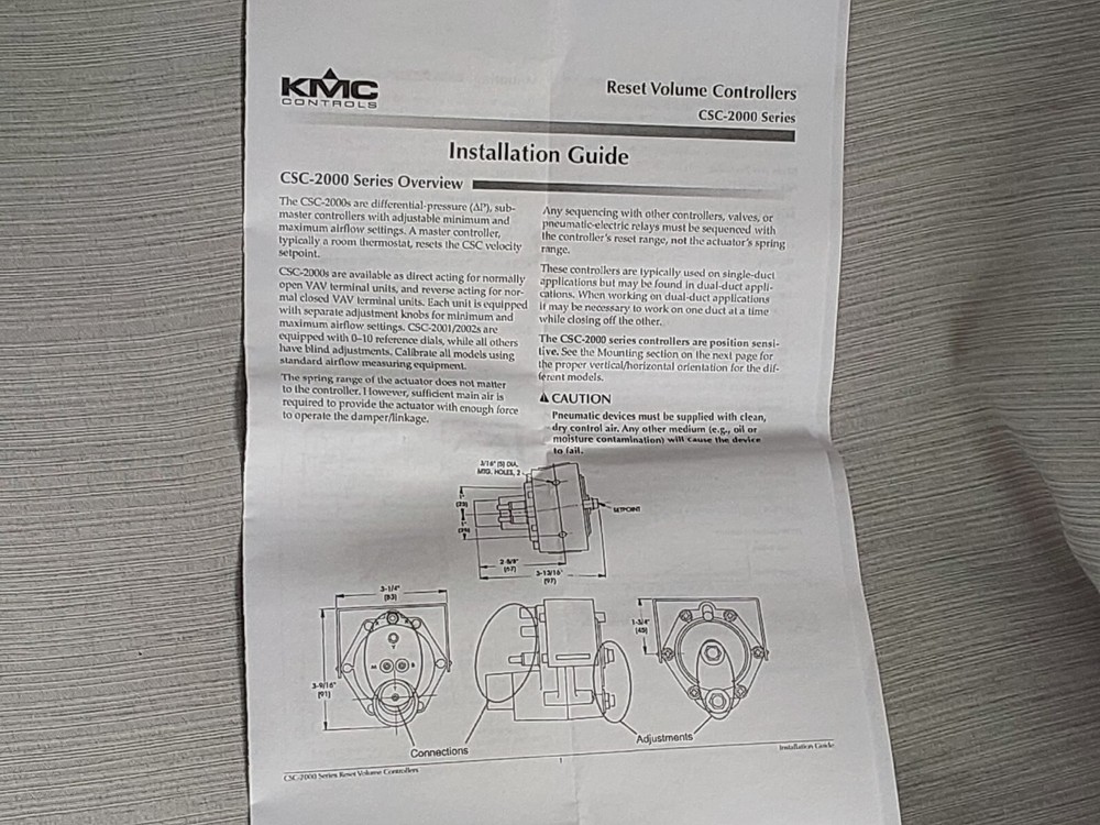 KMC CSC-2004 Controller VAV RA/NC 0-1" Gray