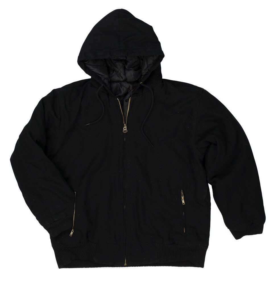 Men's Hooded Canvas Work Jacket Zipper Front NWT