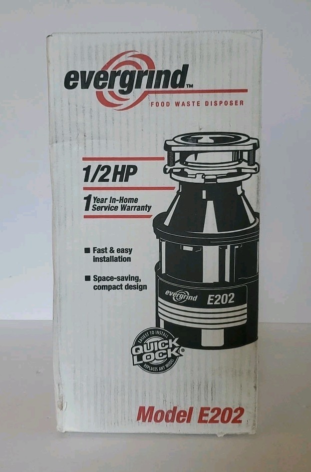 Evergrind E202 (Insinkerator 75951) 1/2 HP Garbage Disposal New in Box