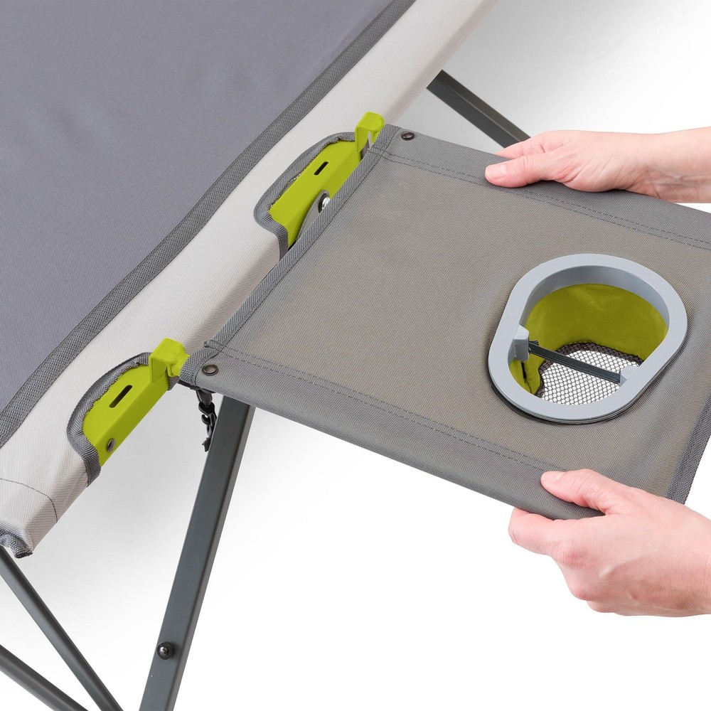 Folding Camping Cot | Extra Wide Heavy Duty Camp Cot with Removable Side Tabl...