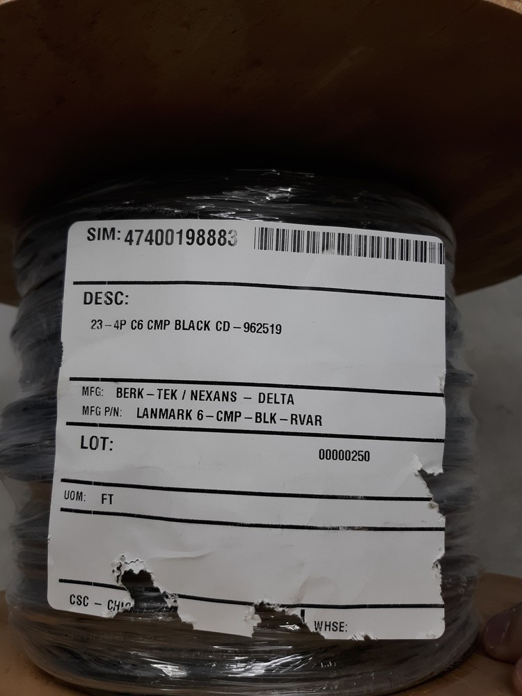 23-4P C6 CMP Black Jacket Cable - 962519