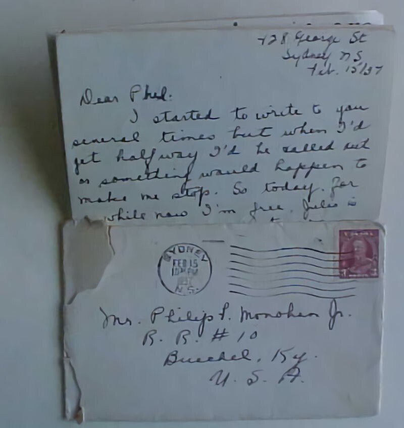 CANADA LETTER 1935 SYDNEY COVER