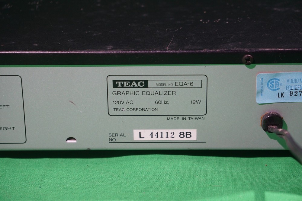 TEAC EQA-6 EQ Graphic Equalizer LED Lighted 10 Band