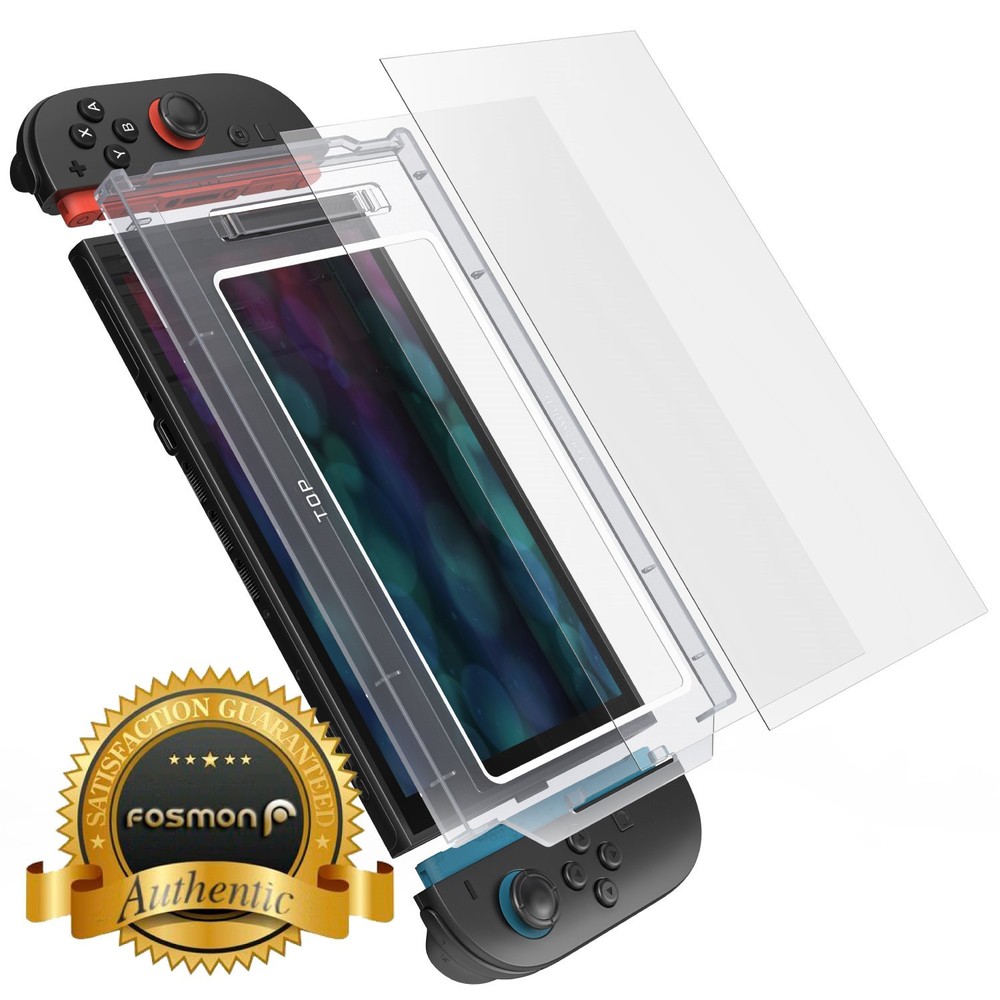 Fosmon 2 Pack For Nintendo Switch 2 Tempered Glass Screen Protector Clear