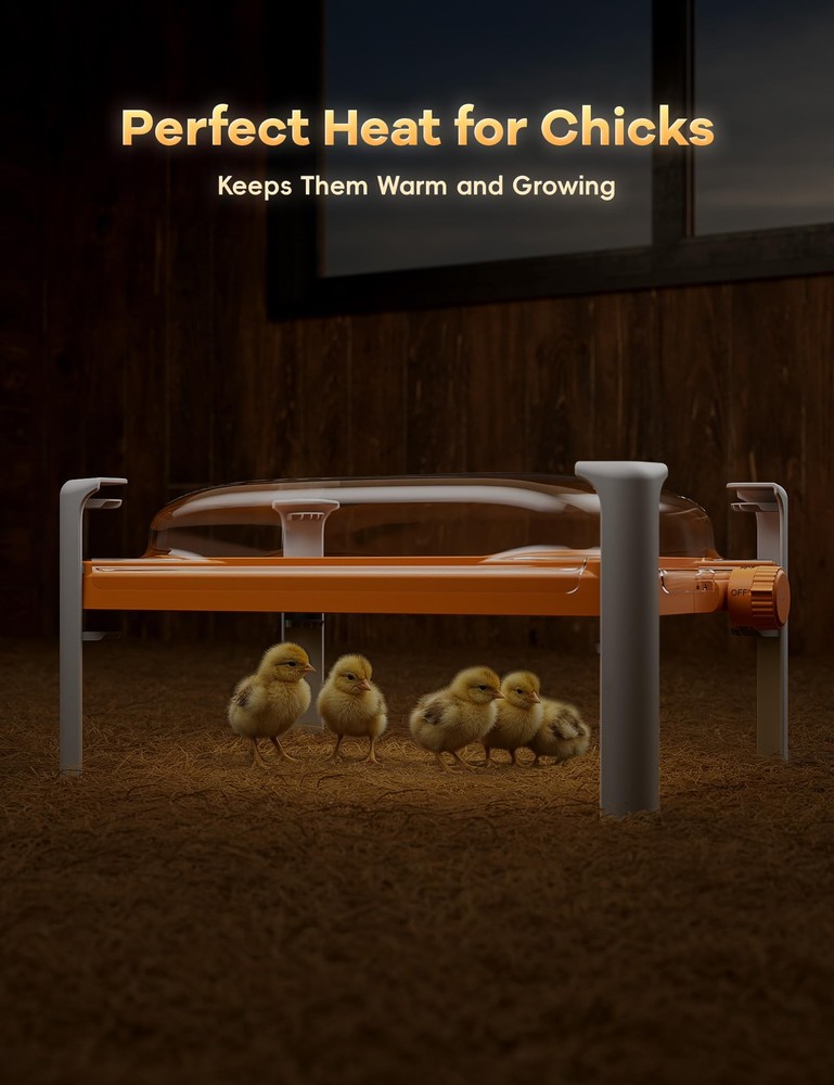 Smart Chicken Coop Heater, 200 Watts Chick Brooder Heating Plate Built-in Ada...