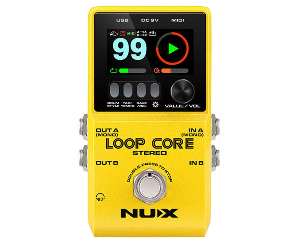NUX Loop Core Stereo Looper Pedal + Gator Patch Cable 3 Pack