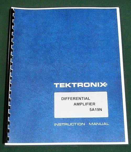 Tektronix 5A19N Manual: Comb Bound with Plastic Protective Covers!