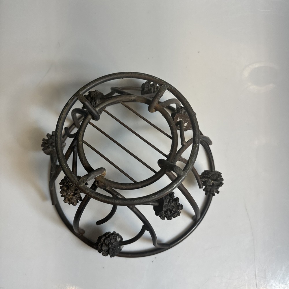 Wrought Iron Pinecone Bowl 10"