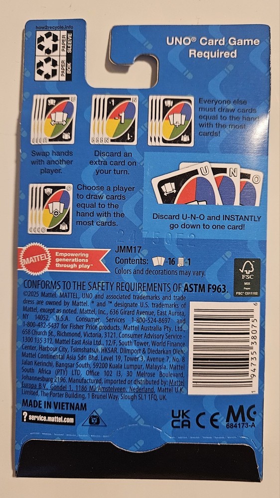 Mattel Uno Add on Packs Comeback JMM17