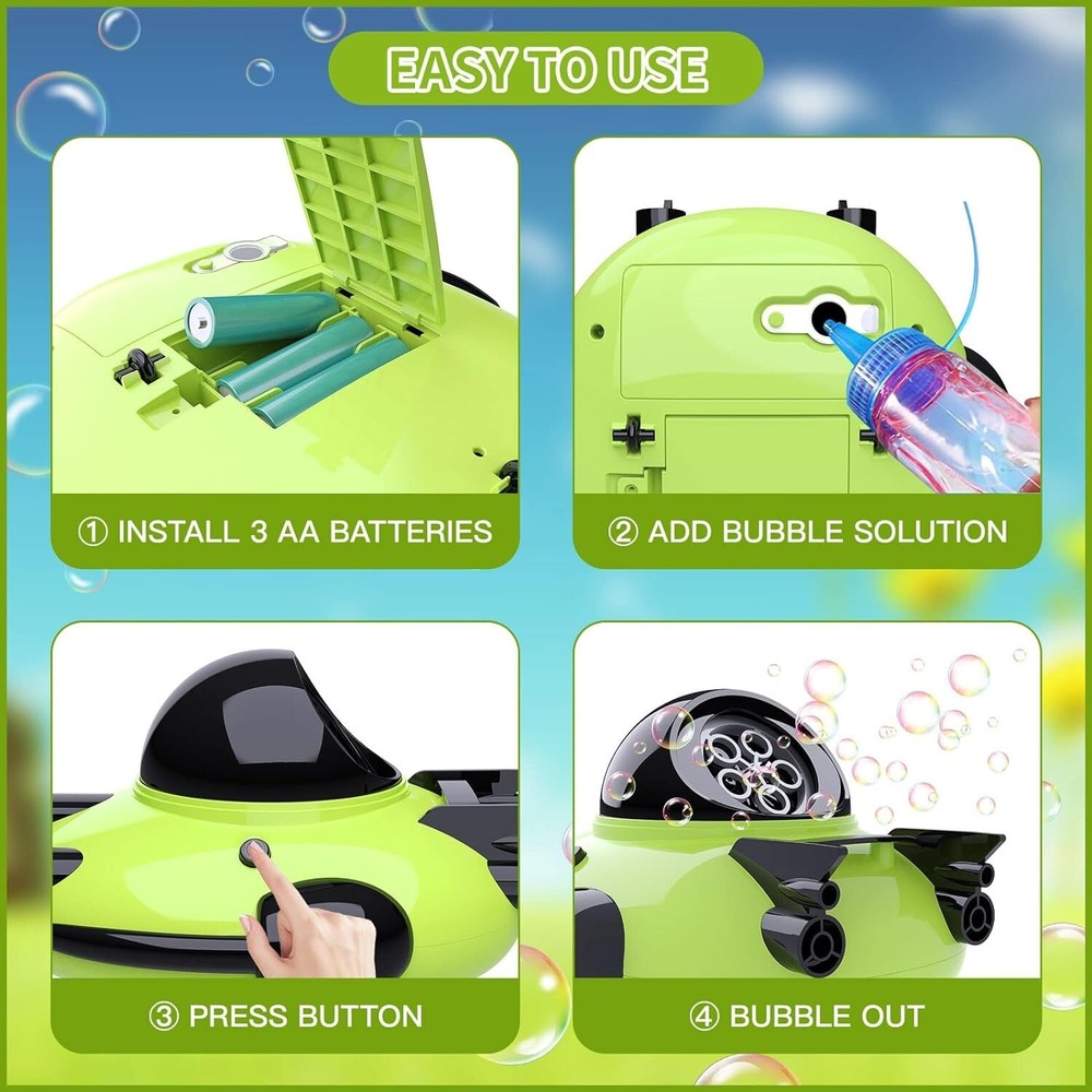 Bubble Machine for Kids Toddler Spaceship, Bubble Blower Machine 2000+ Bubbles
