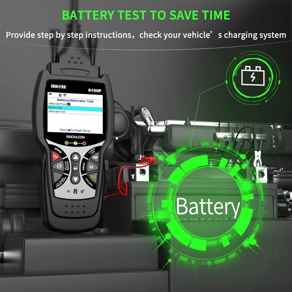 Innova 6100P Engine BMS Oil Reset Auto Diagnostic Tool OBD2 Scanner Code Reader