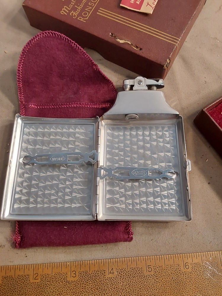 Ronson Boxed Mastercase Lighter Cigarette Case