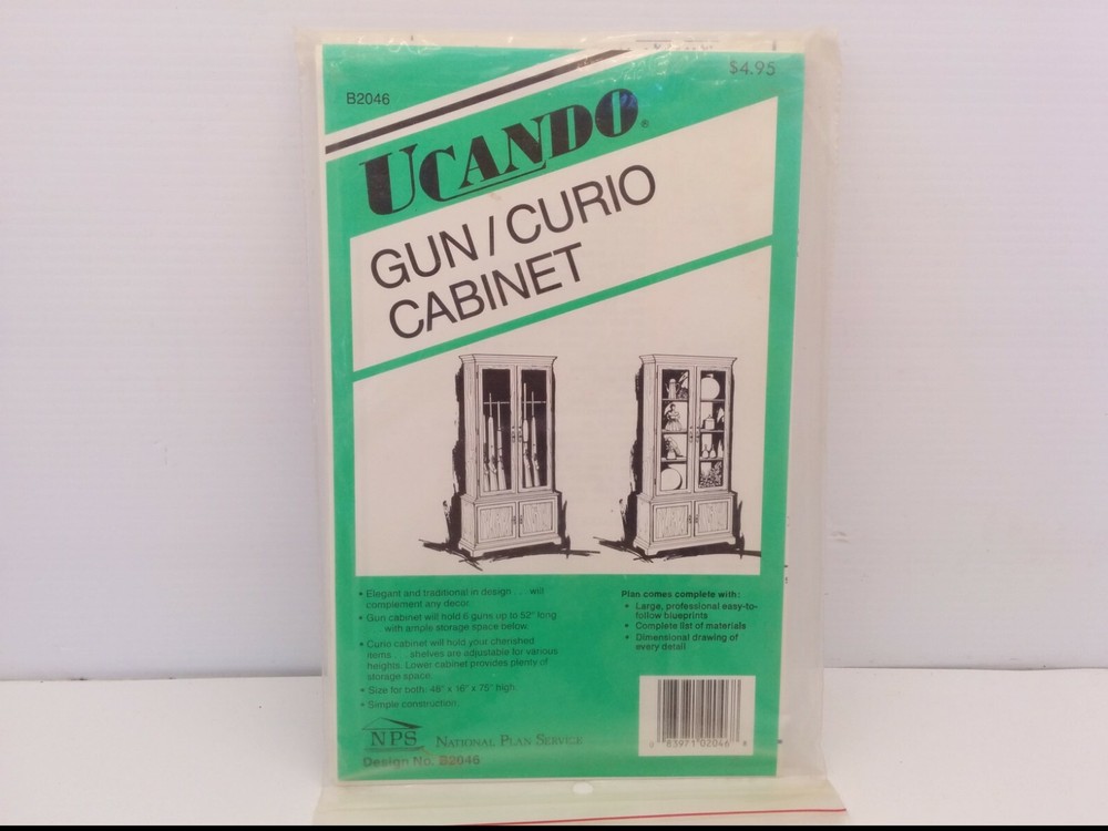 UCANDO B2046 GUN/CURIO CABINET WOODWORKING PATTERN, NIB