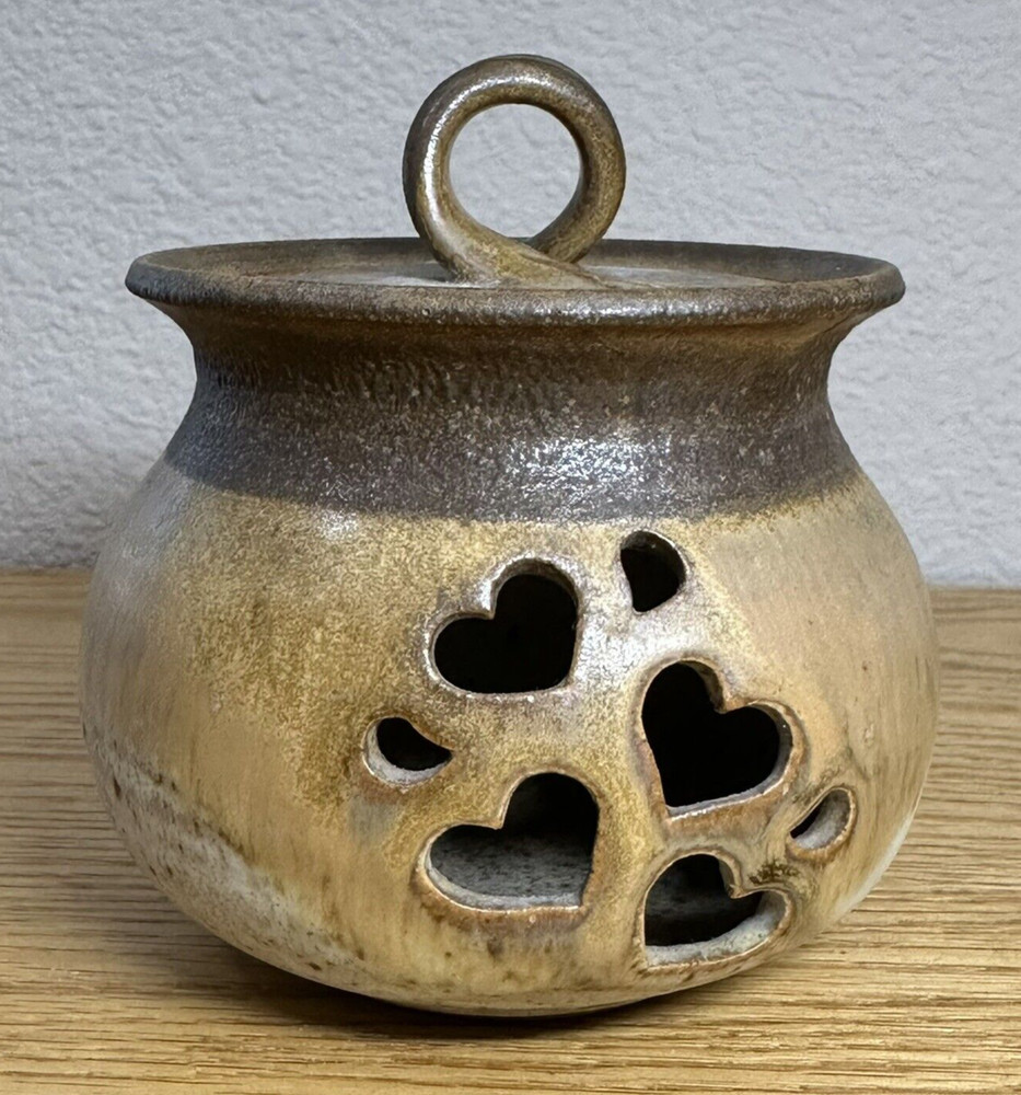 Affinity Studio Art Pottery Potpourri Candle Holder w/Lid - Ceramic Stoneware