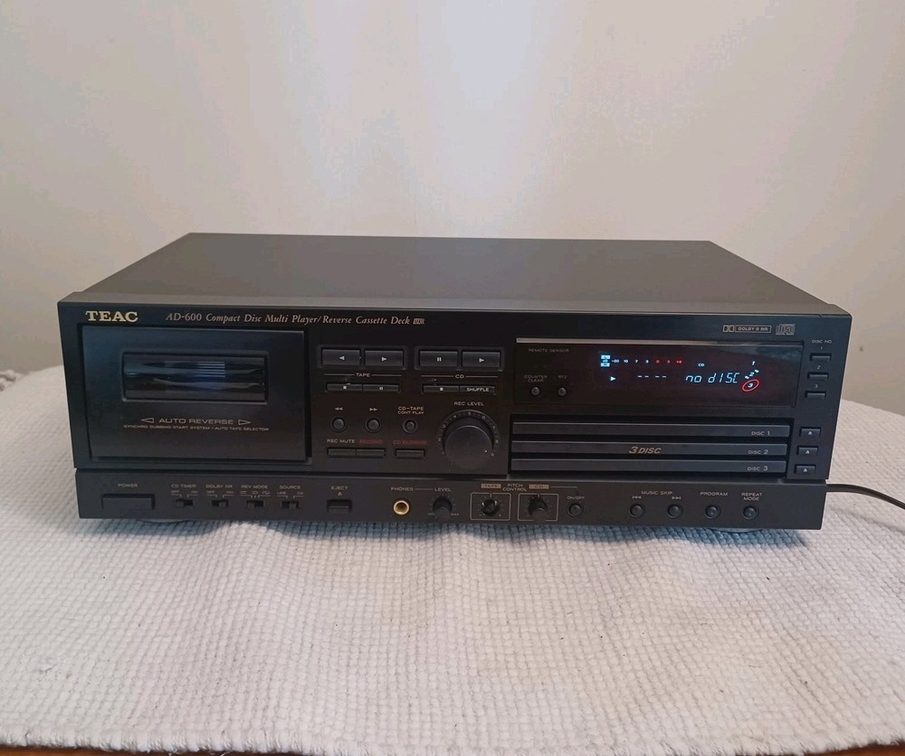 TEAC AD-600 Cassette CD Player Changer Combo - Untested / Powers On