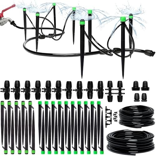 Complete Drip Irrigation System for Garden & Raised Beds - Easy Setup, Adjustabl