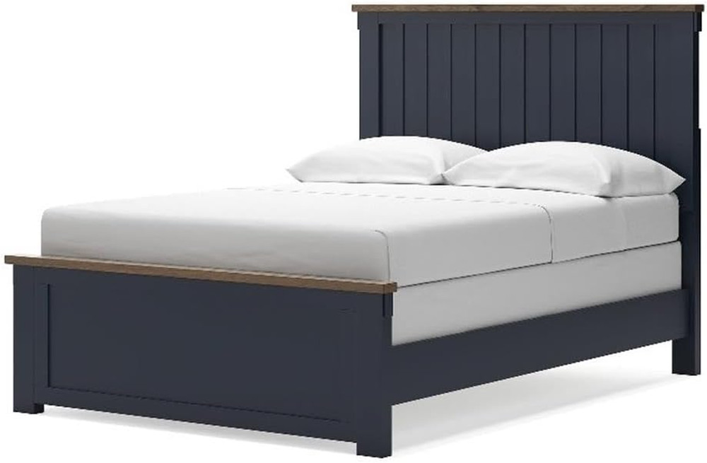 Landocken Classic Blue Panel Headboard - Elevate Your Bedroom Style