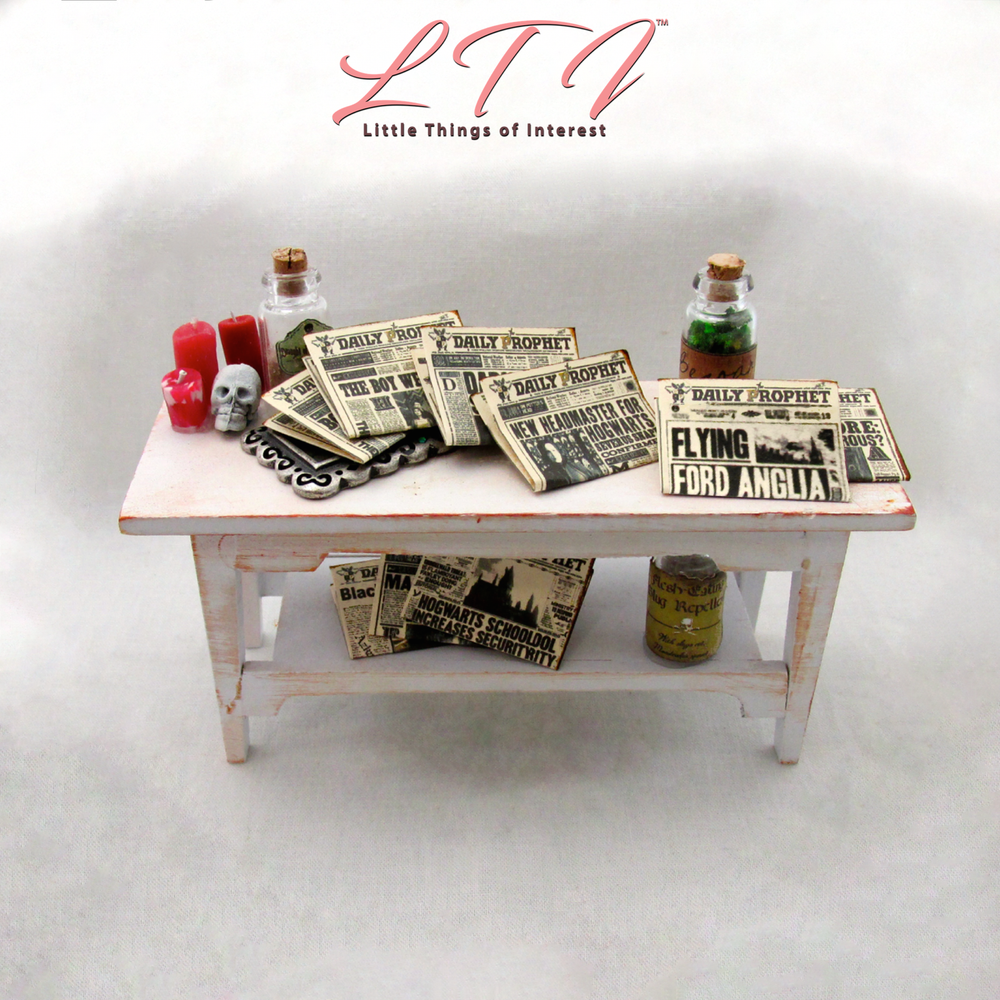 1:6 Scale DAILY PROPHET NEWSPAPERS Set 2 Pc Miniature Playscale Readable