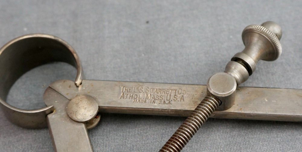 Vintage L.S. Starrett 9” Yankee Solid Spring Nut Inside Caliper Athol Mass.
