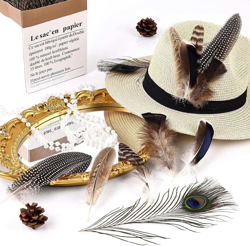 Natural Feathers Bulk - 55PCS - 6 Styles Assorted Feathers, 6