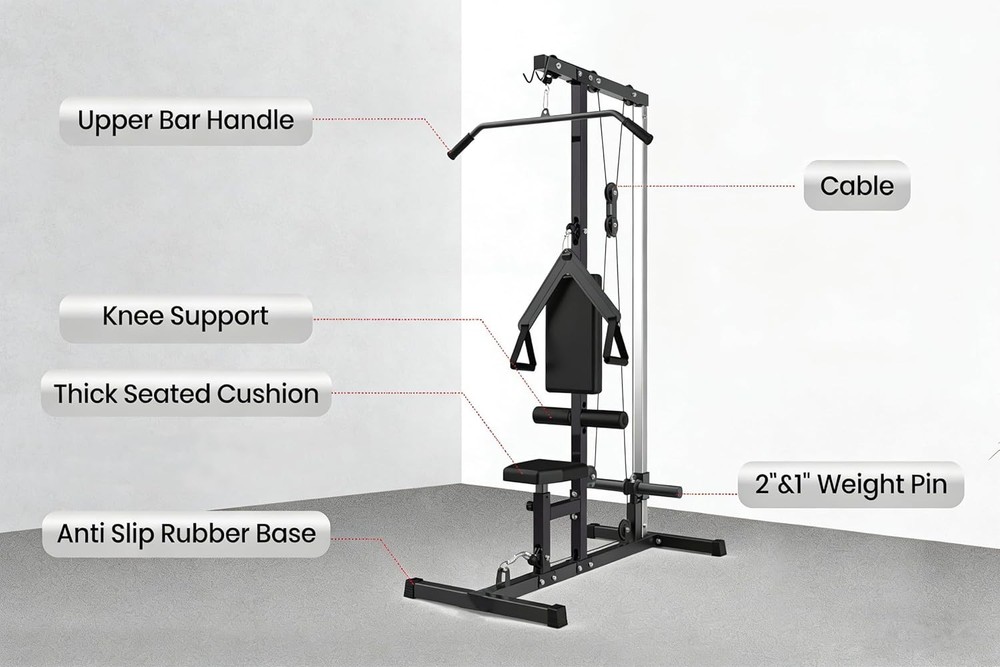 LAT Pull Down Machine for Home Gym Full Body Workout Machine Cable Pulley System