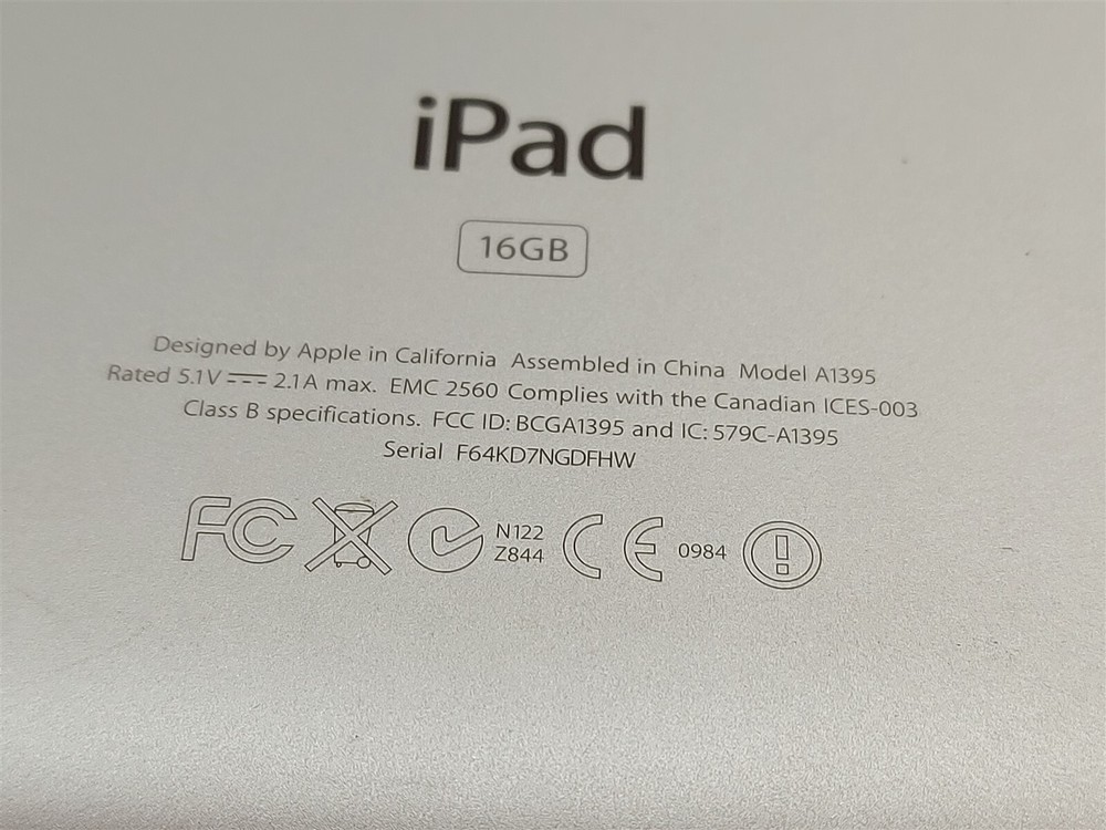 ⭐️⭐️⭐️⭐️⭐️ **IMPAIRED - READ** Apple iPad A1395 Tablet 16GB Silver