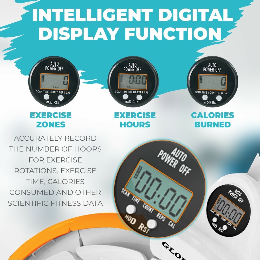SMART WEIGHTED HULA HOOP WITH DATA RECORDING | NON DROPPING AND ADJUSTABLE HOOP.