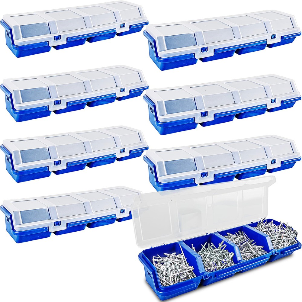 8-Compartment Screw Organizer Boxes for Hardware, Garage, Workbench Storage