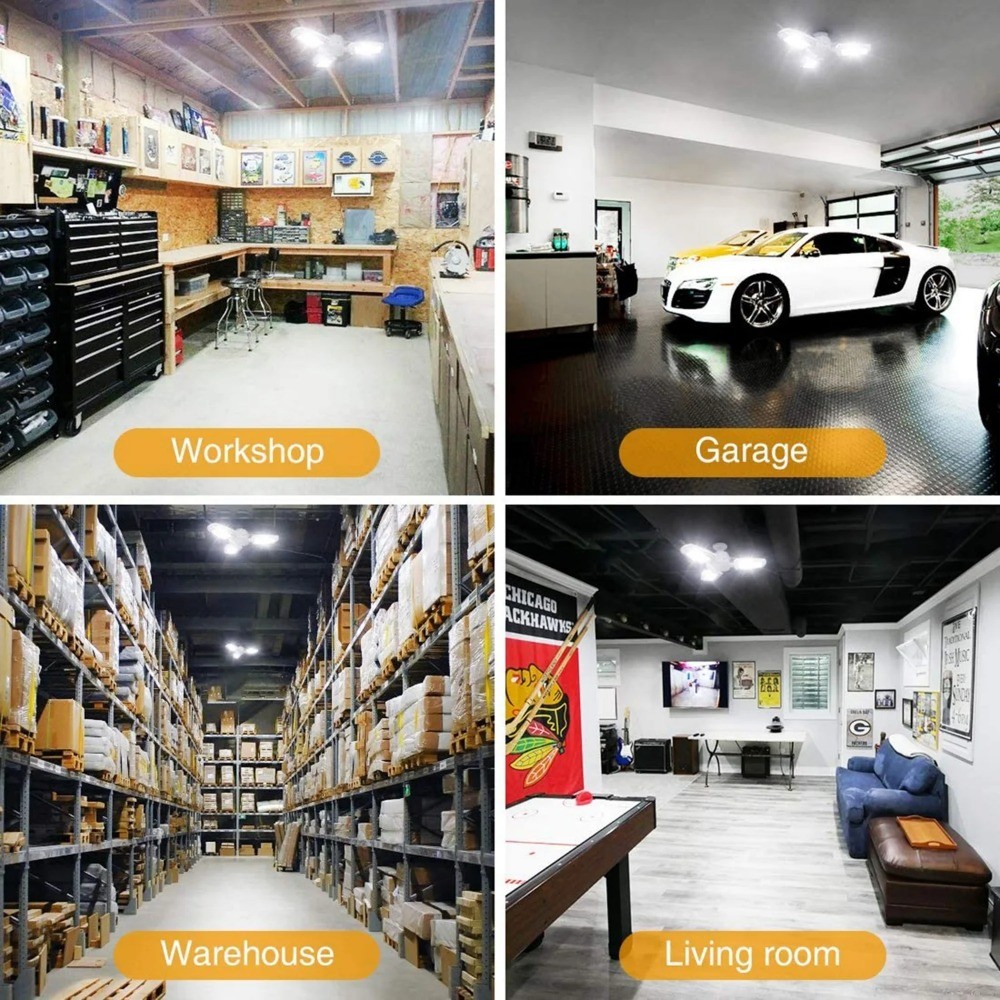 Great Value LED Daylight Garage Light, 30-Watt ，3 Adjustable Lighted Blades