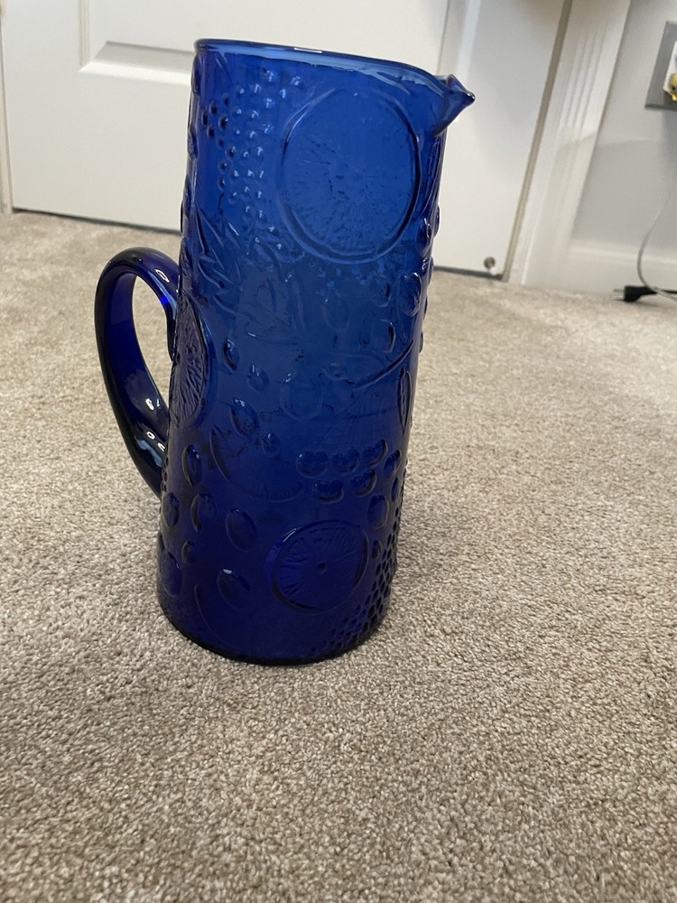 Stunning Cobalt Blue Fruit Pitcher