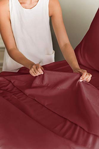 Extra Deep Pocket Sheets - 6 Piece Sheet Set - Size Sheets Deep King Burgundy