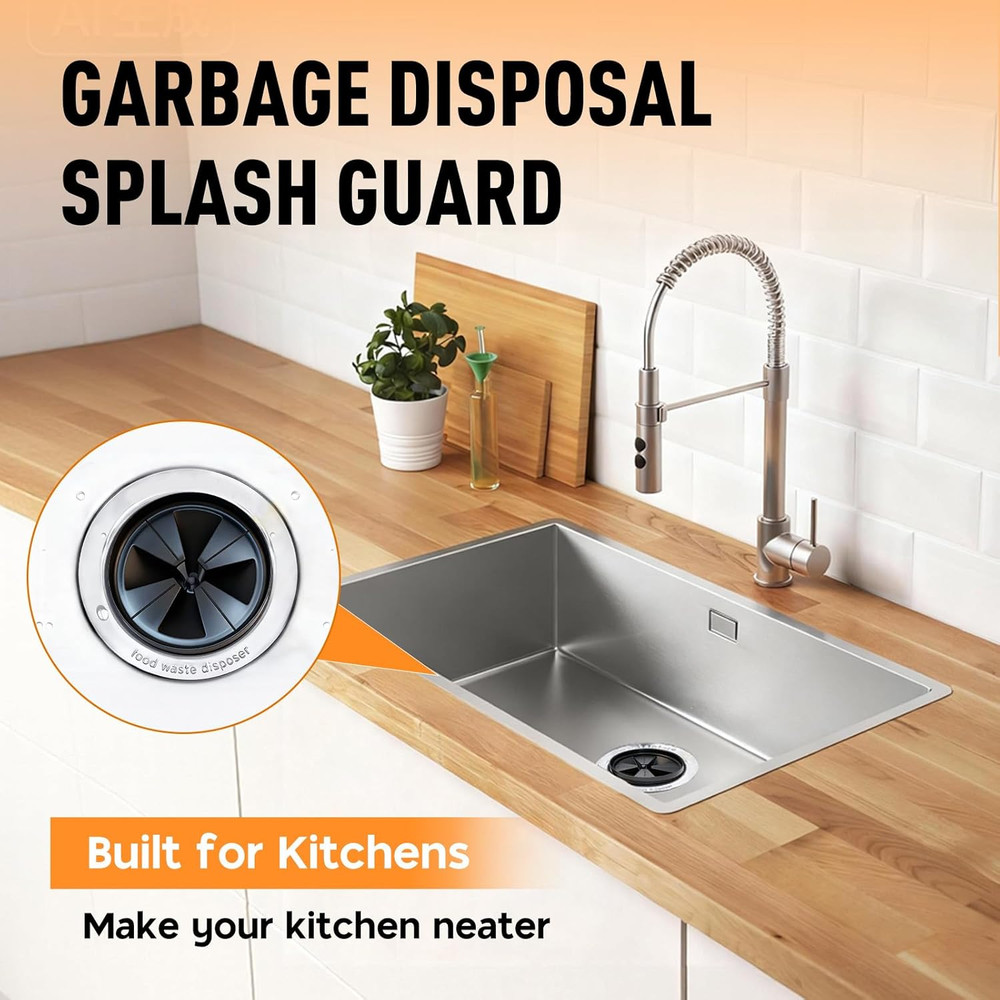 2Pc Garbage Disposal Splash Guard 3-3/8in Nitrile Sink Baffle Replacement