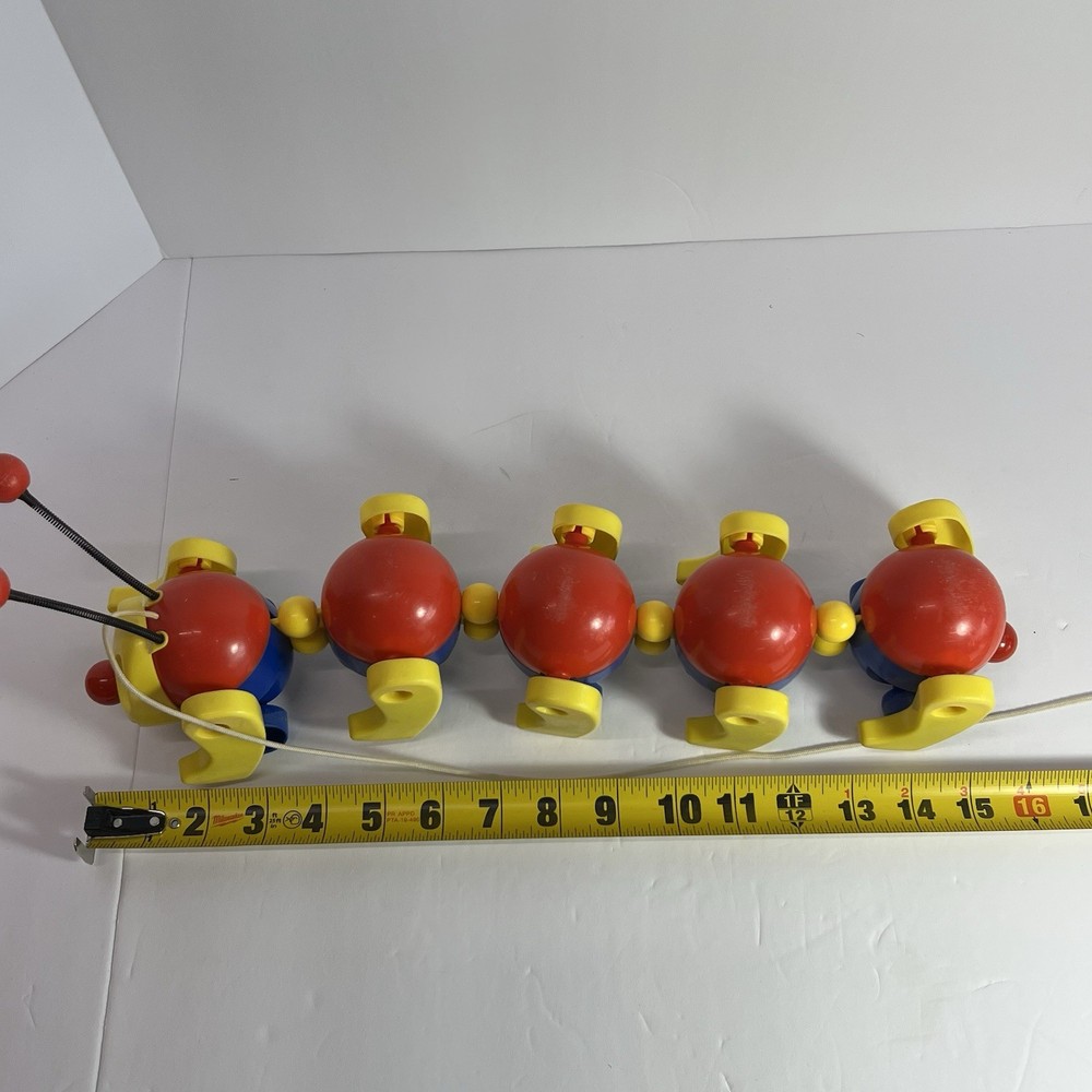 Vintage Kiddicraft Caterpillar Pull Toy Clatterpillar Pull Along Rare HTF