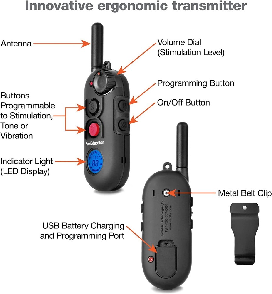 E-Collar PE-900/902 PRO Educator REPLACEMENT Transmitter ONLY in ORANGE