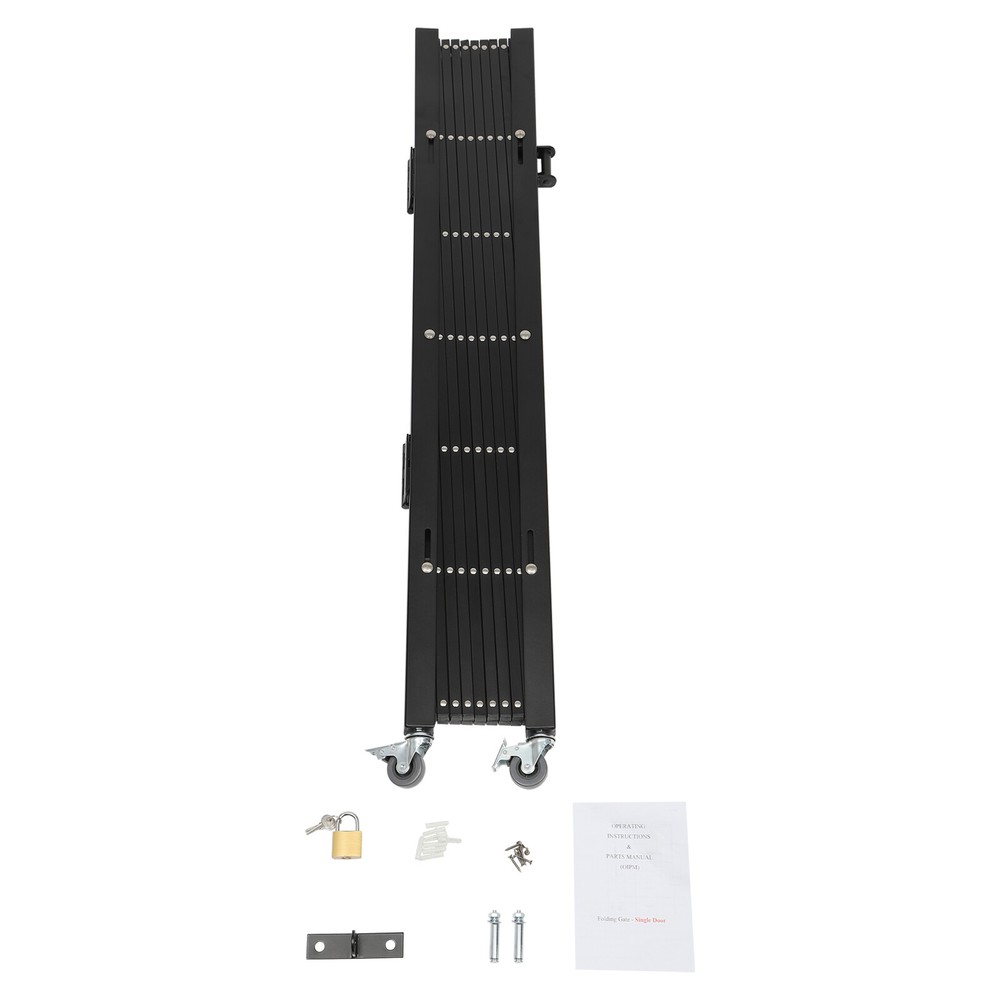Security Gate Rolling Barricade Single Folding Doors Scissor Gate with Padlock